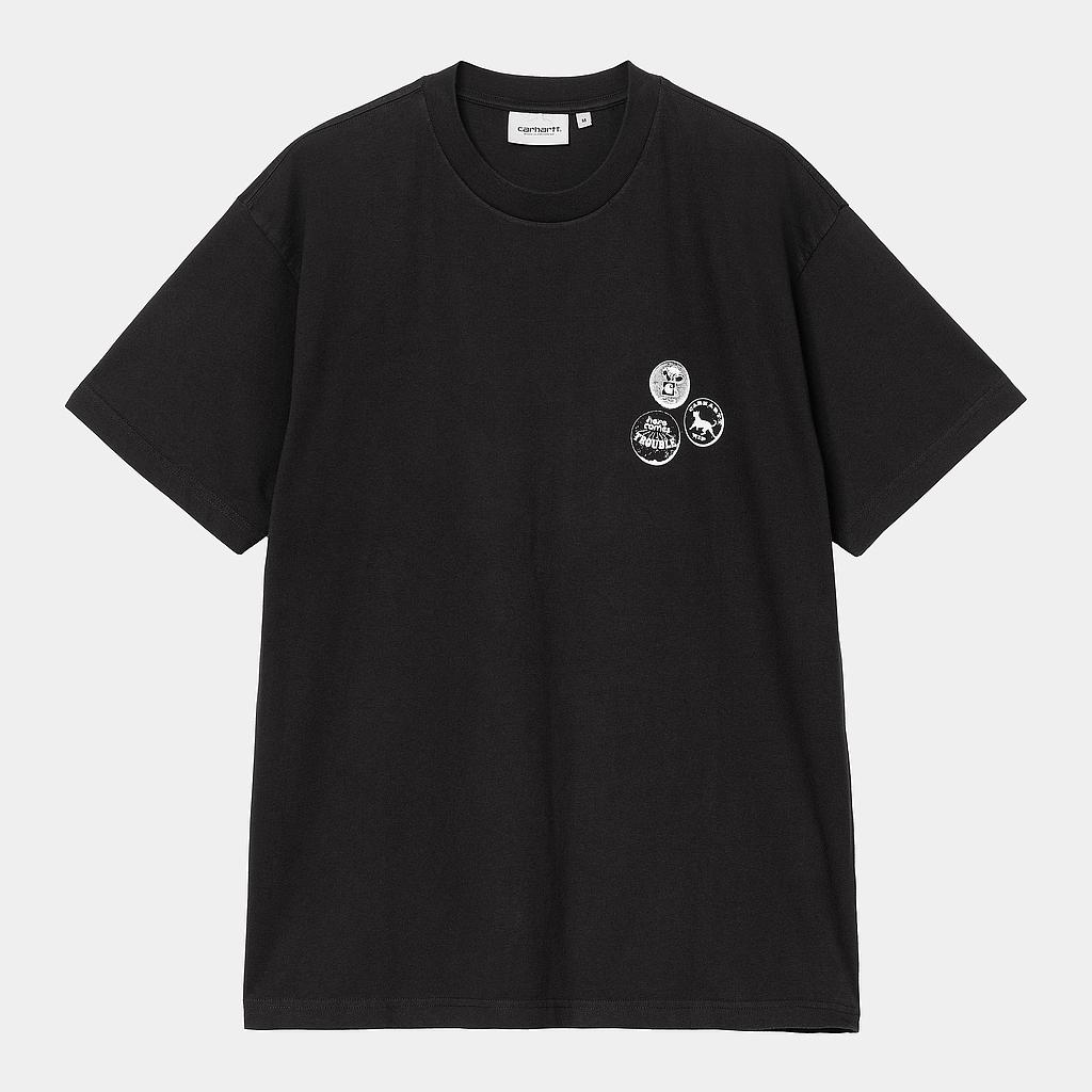 Camiseta Carhartt WIP Pins - Black/White (Stone Washed)