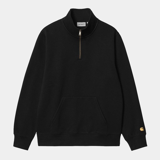 [I033665_Black_/_Gold] Sudadera con Media Cremallera Chase Neck Zip - Black/Gold