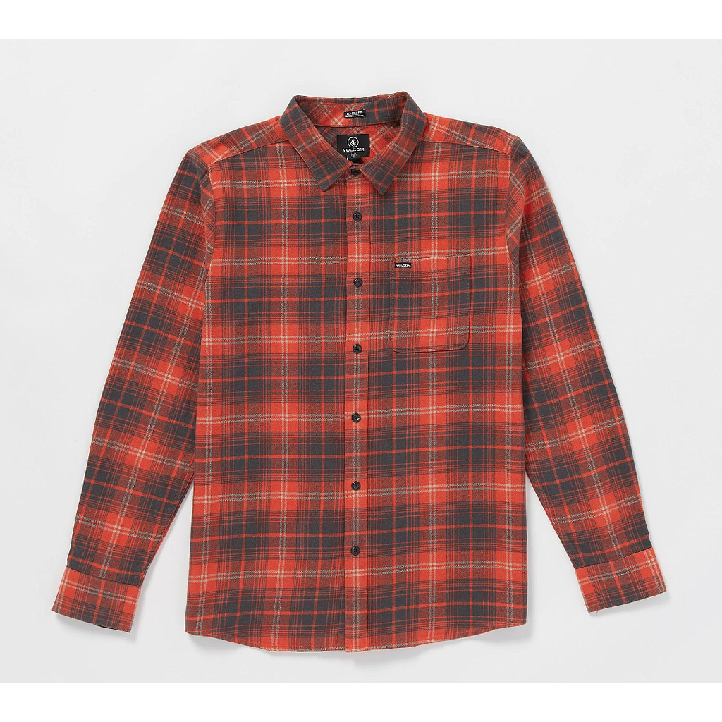 Camisa Volcom Caden Plaid - Bright Red