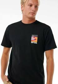 Camiseta Rip Curl Surf Revival Lined Up - Black