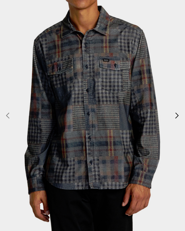 Camisa RVCA Freeman Cord Print - Navy Marine