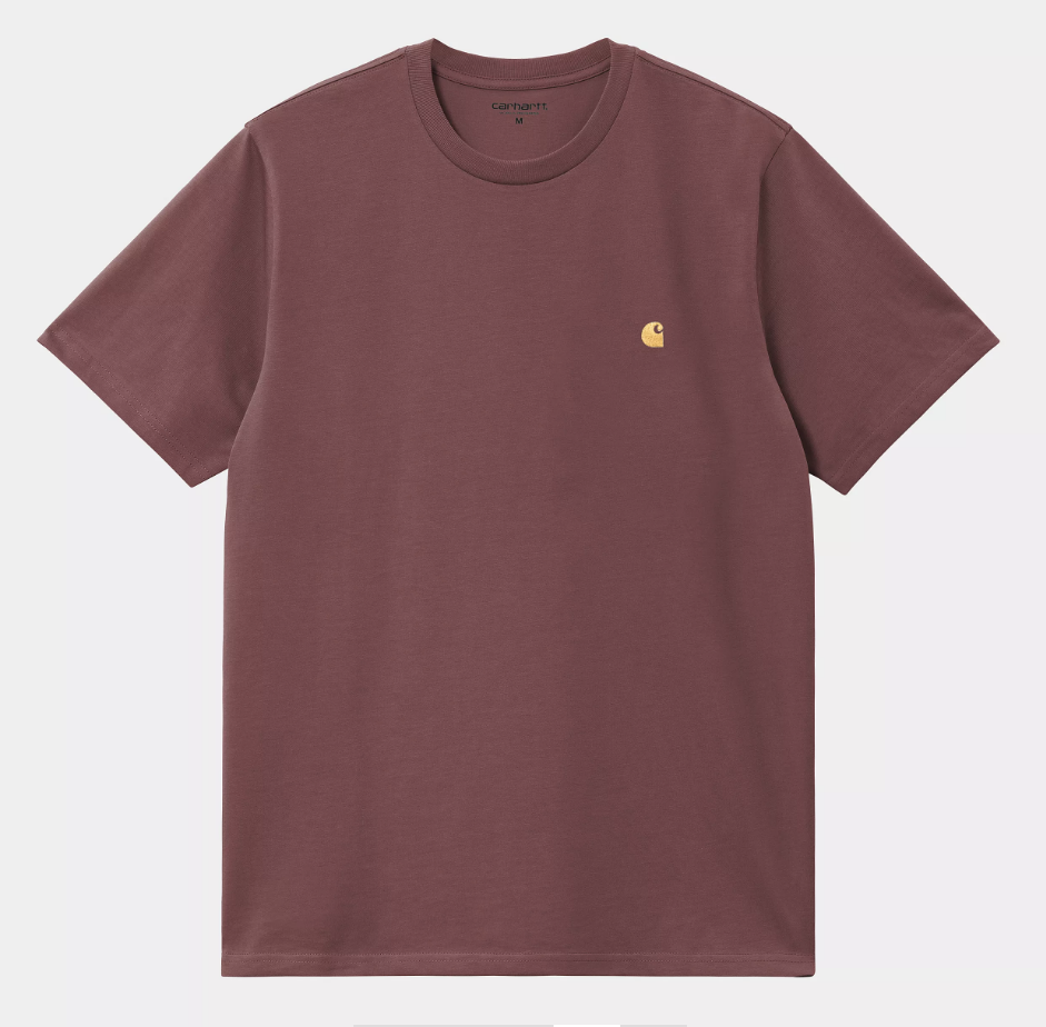 Camiseta Carhartt WIP Chase - Dusky Pink/Gold