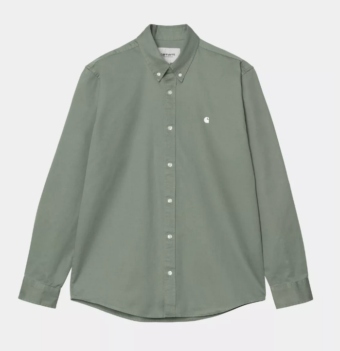 Camisa Carhartt WIP L/S Madison - Park/White