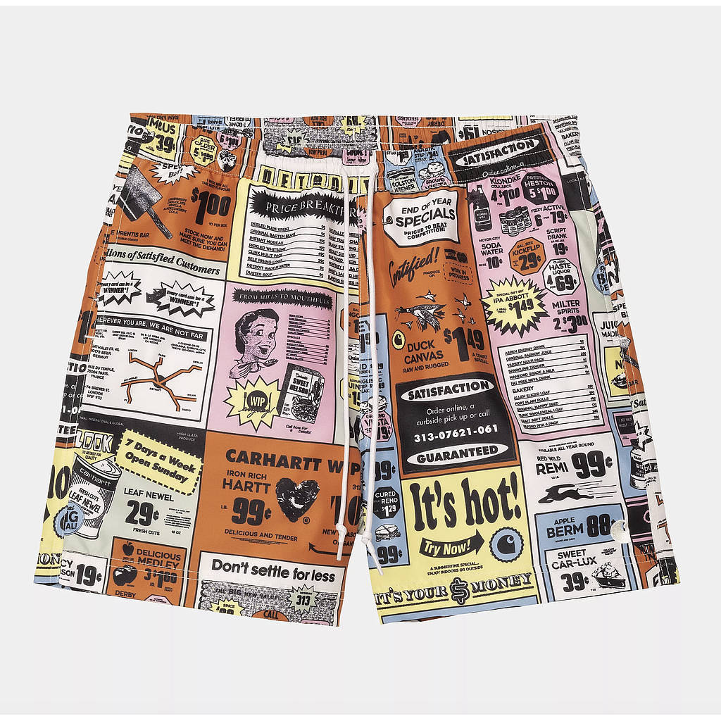 Bañador Carhartt WIP Slater Swim - Catalogue Print/Hue
