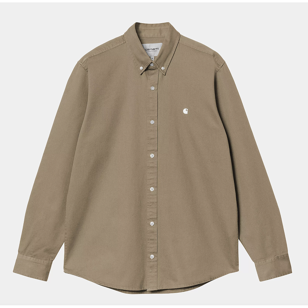Camisa Carhartt WIP Madison - Leather/White