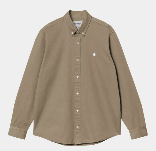 Camisa Carhartt WIP L/S Madison - Leather/White
