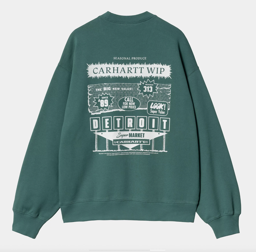 Sudadera Carhartt WIP Catalogue - Rainforest/White