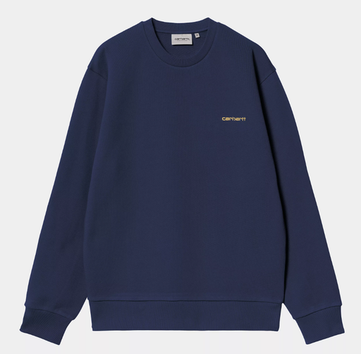 Sudadera Carhartt WIP Script Embroidery - Ink/Air Yellow
