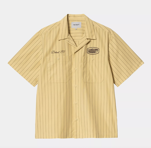 Camisa Carhartt WIP Hendry - Seaton Stripe, Straw/Liberica