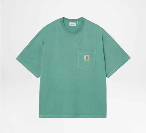 Camiseta Carhartt WIP Hudson Pocket - Saguaro (chalk wash)