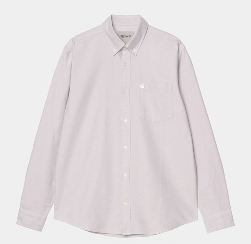 Camisa Carhartt WIP L/S C-Logo - Pink Fog/White
