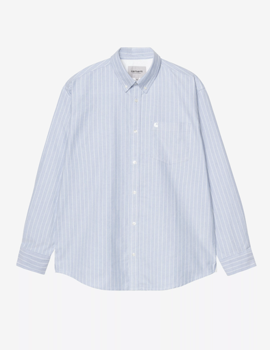 Camisa Carhartt WIP L/S  Cassel - Cassel Stripe, Bleach/White