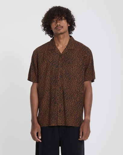 Camisa Volcom Utopias Print - Brown Horn