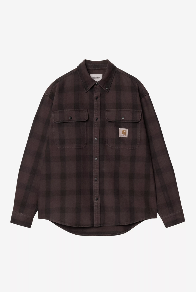 Camisa Carhartt WIP Edmands - Edmands Check, Natural/Palisander
