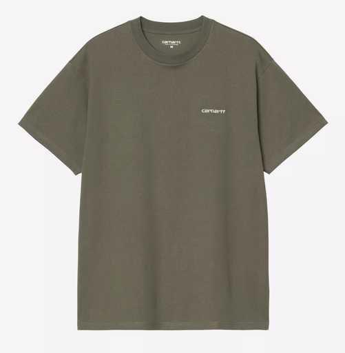 Camiseta Carhartt WIP Script Embroidery - Leaf/White
