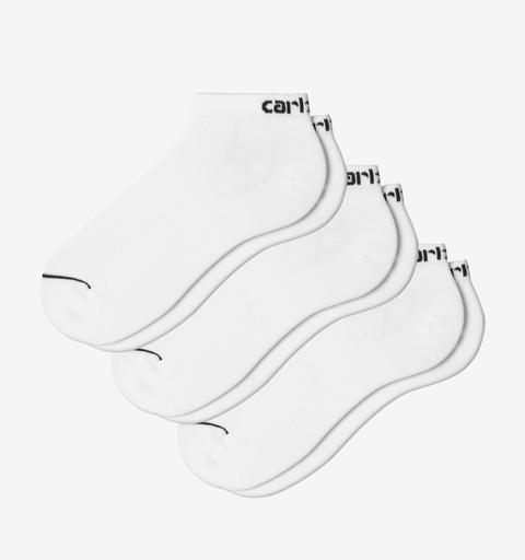 Calcetines Carhartt WIP Script Sneakers (Pack de 3) - White/Black