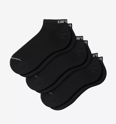 Calcetines Carhartt WIP Script Sneakers (Pack de 3) - Black/White