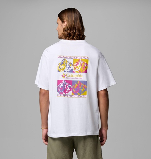 Camiseta Columbia CSC Heavyweight Iconic - White/Repeated Peaks