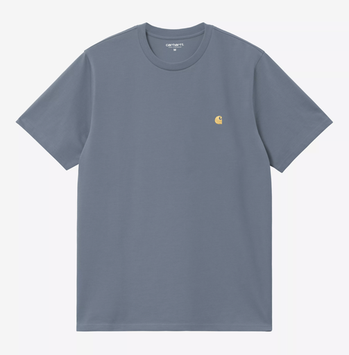 Camiseta Carhartt WIP Chase - Icesheet/Gold