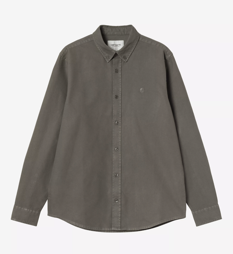 Camisa Carhartt WIP L/S Bolton - Shungite (Garment Dyed)