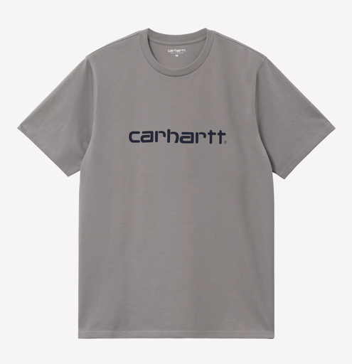Camiseta Carhartt WIP Script - Shady Grey/Dark Navy