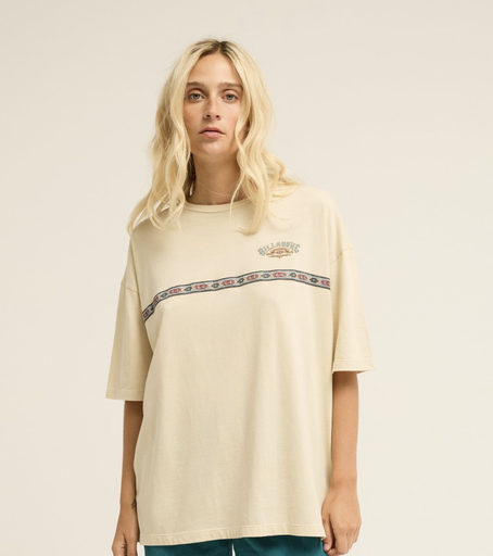 Camiseta Extragrande Billabong Since 73 True - Oatmeal
