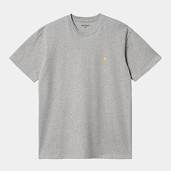 Camiseta Carhartt WIP Chase - Grey Heather/Gold