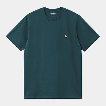 Camiseta Carhartt WIP Chase - Duck Blue/Gold