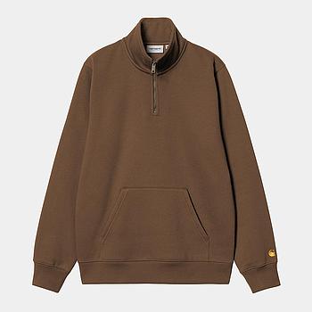 Sudadera con Media Cremallera Chase Neck Zip - Chocolate/Gold