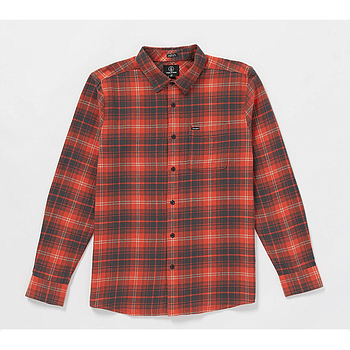 Camisa Volcom Caden Plaid - Bright Red