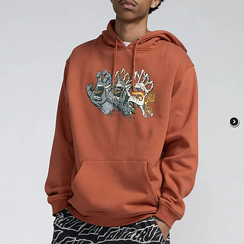 Sudadera Santa Cruz Evolved Hand Front Hood - Baked Clay