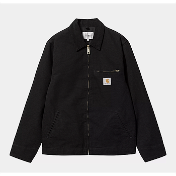 Chaqueta Carhartt WIP Detroit - Black/Black Rinsed (Sin Forro)
