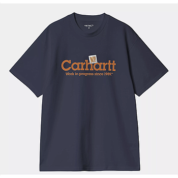 Camiseta Carhartt WIP Label Script - Blue
