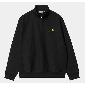 Sudadera con Media Cremallera Carhartt WIP American Script - Black