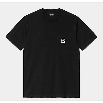 Camiseta Carhartt Wip Pocket Heart - Black/Black