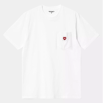 Camiseta Carhartt Wip Pocket Heart - White/Red
