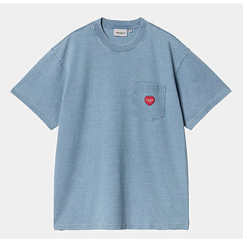 Camiseta Carhartt WIP Ingo Pocket - Light Blue Garment Dyed