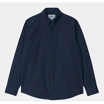 Camisa Carhartt WIP L/S Bolton - Dark Navy (Garment Dyed)