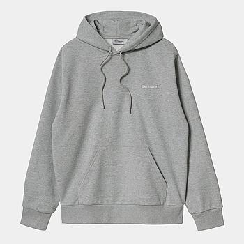 Sudadera con Capucha Carhartt WIP Hooded Script Embroidery - Grey Heather/White